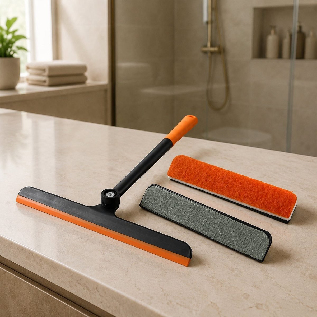 2 in 1 Window Cleaning Wiper with Scrubber Pads and Long Handle, photo 2