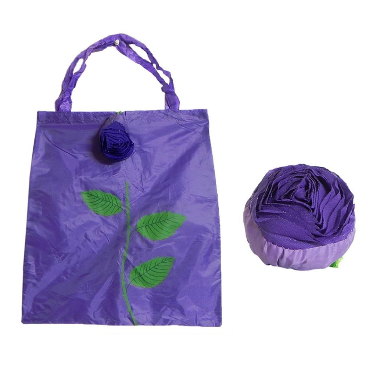 Foldable Shopping Bag, Reusable Polyester Tote, Rose Design, photo 6