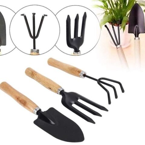 Gardening Tools Set of 3 with Hand Cultivator, Trowel and Fork