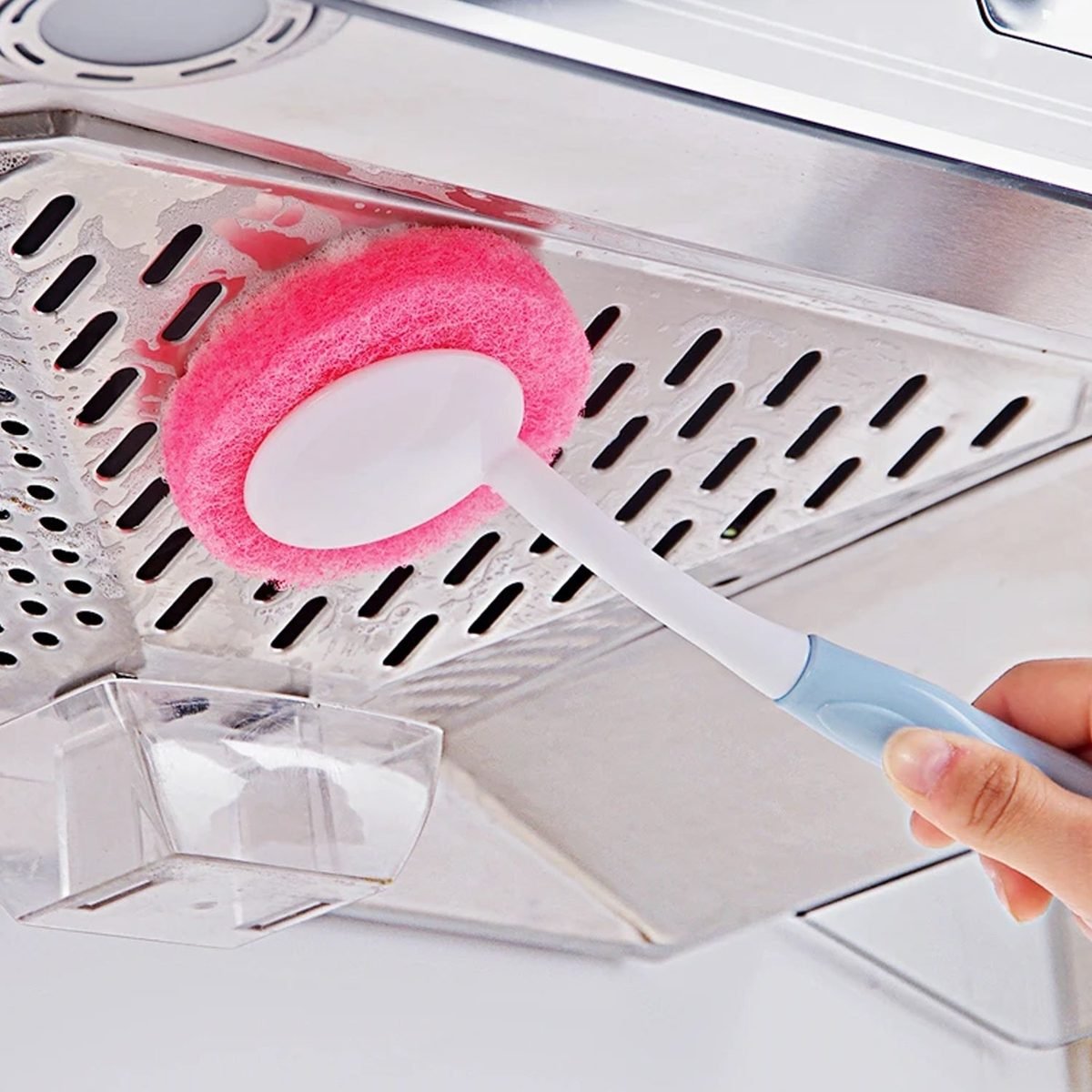Long Handle Dish Scrubber Brush with Sponge Head, photo 3