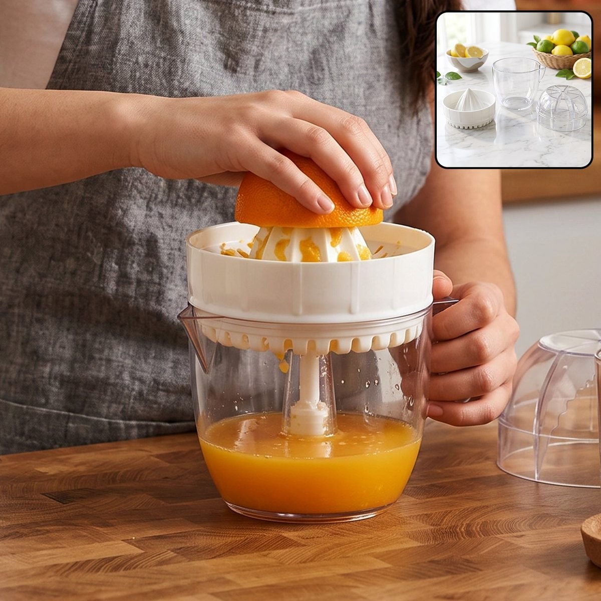 Manual Citrus Juicer with Cup for Lemon, Orange and Lime