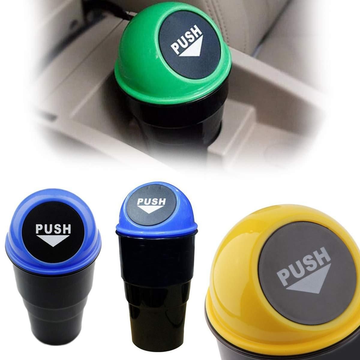 Mini Car Dustbin with Push Lid for Cup Holder or Door Pocket, photo 2