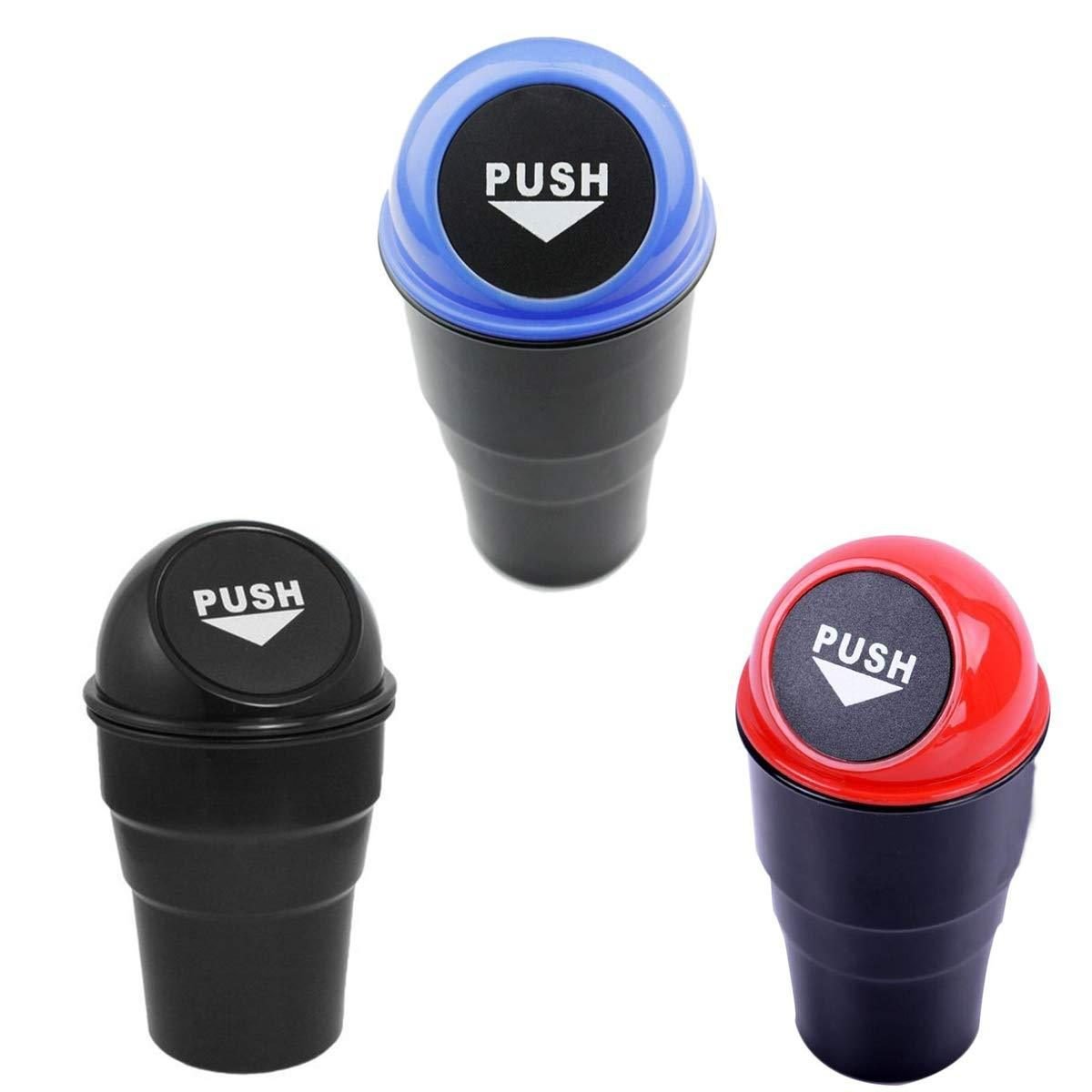Mini Car Dustbin with Push Lid for Cup Holder or Door Pocket, photo 4