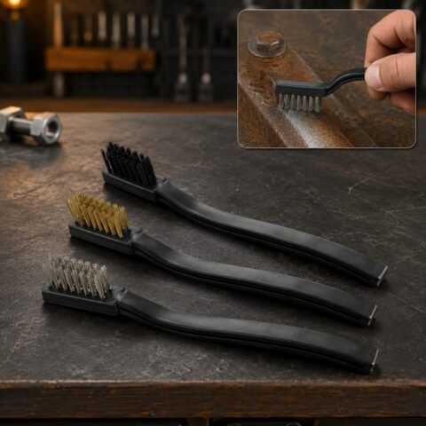 Mini Wire Brush Set of 3 with Steel, Brass and Nylon Brushes