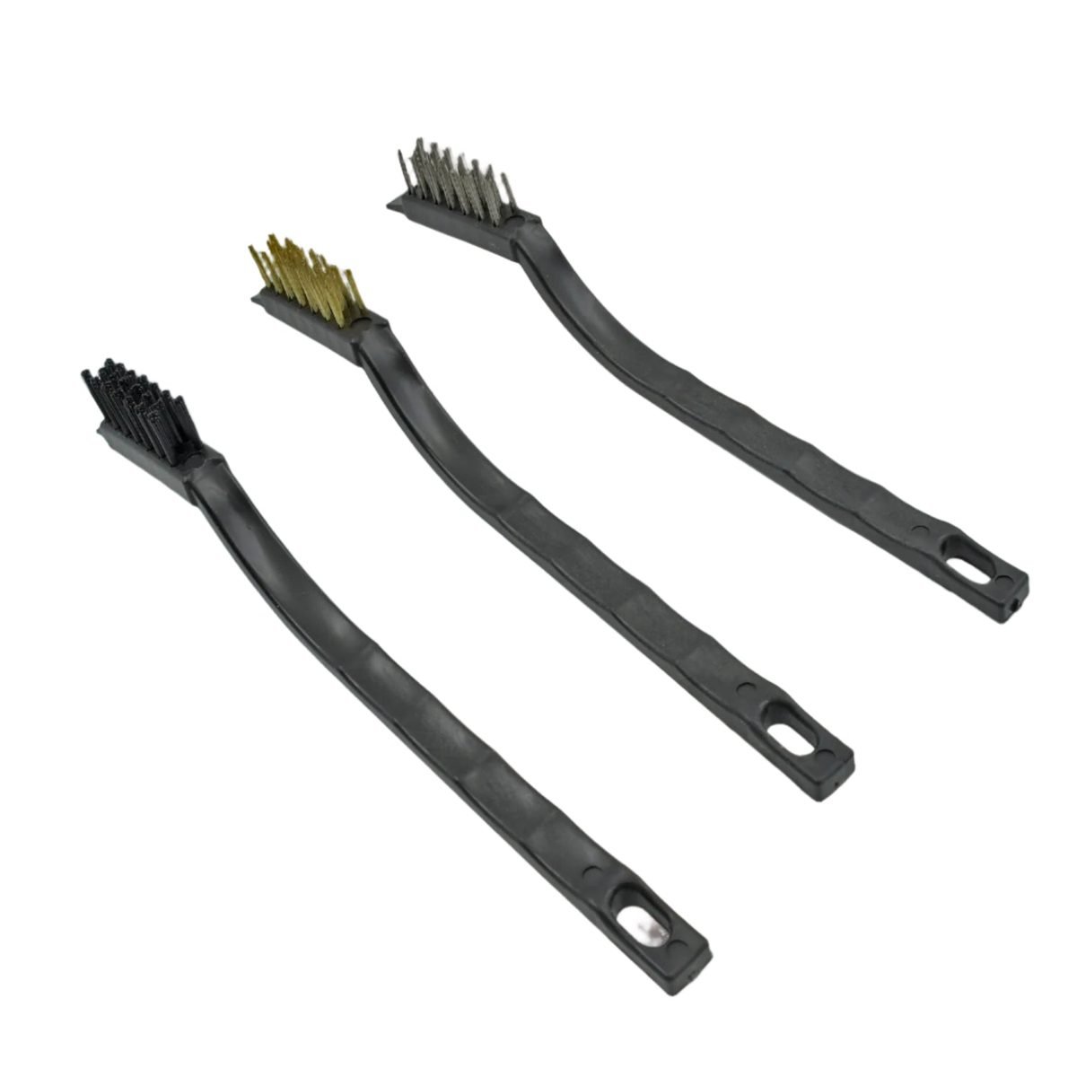 Mini Wire Brush Set of 3 with Steel, Brass and Nylon Brushes, photo 3