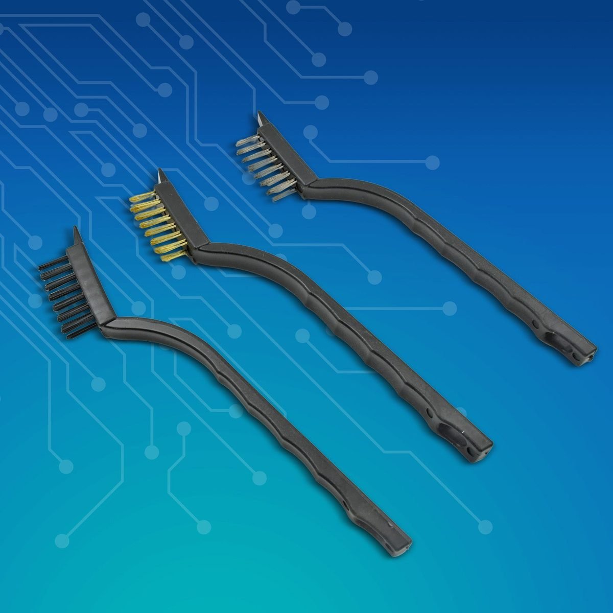 Mini Wire Brush Set of 3 with Steel, Brass and Nylon Brushes, photo 6