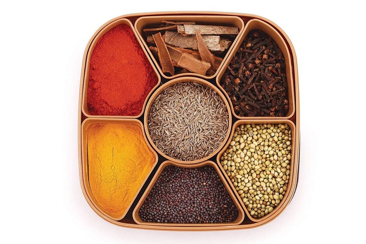 Plastic Masala Dabba with 7 Spice Containers for Kitchen, photo 4