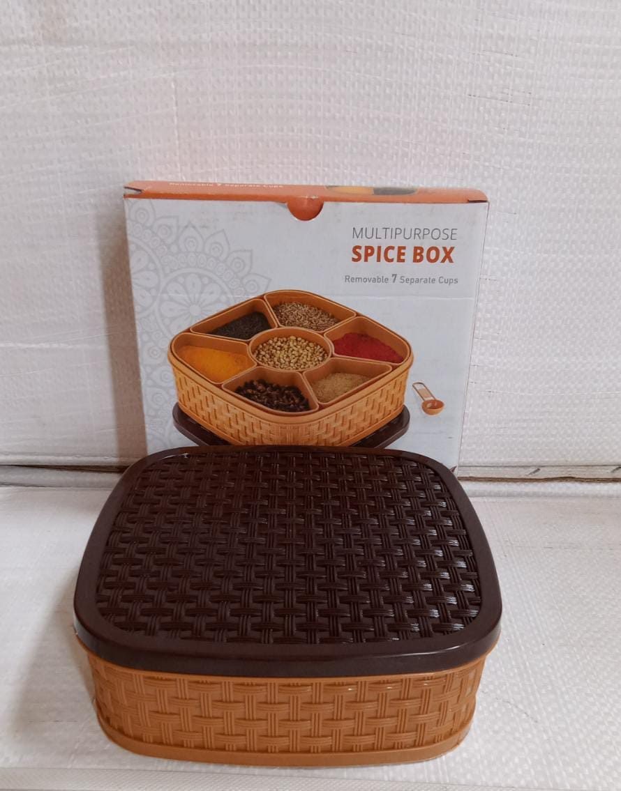 Plastic Masala Dabba with 7 Spice Containers for Kitchen, photo 6