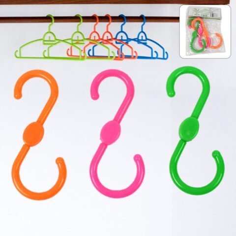 Plastic S Hooks Set of 3 for Hanging Clothes, Utensils and Bags