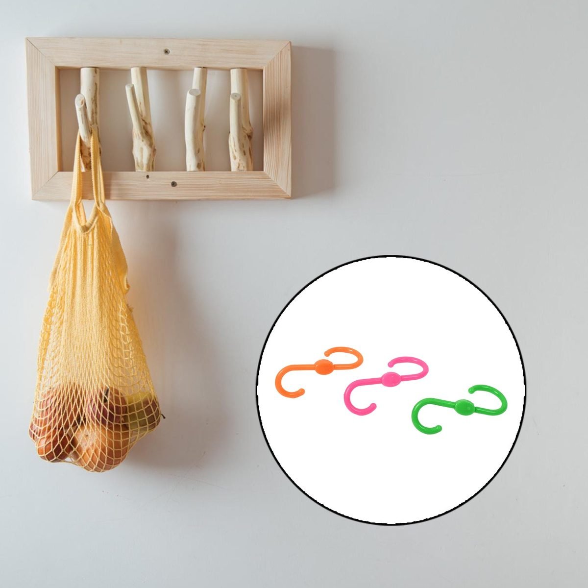 Plastic S Hooks Set of 3 for Hanging Clothes, Utensils and Bags, photo 3