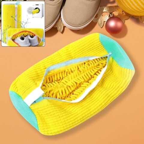 Shoe Washing Bag for Washing Machine with Chenille Lining