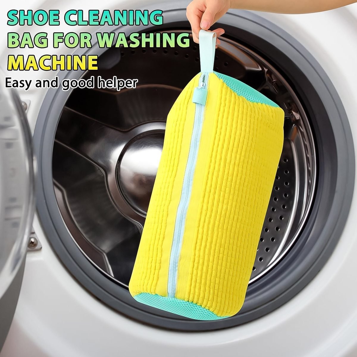 Shoe Washing Bag for Washing Machine with Chenille Lining, photo 5