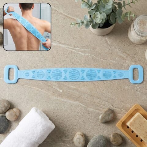 Silicone Back Scrubber Belt with Dual Handles for Bath