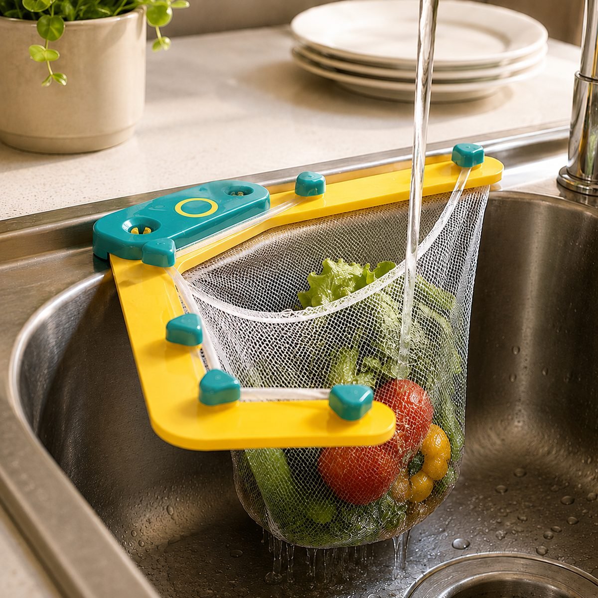 Sink Corner Strainer Holder with Suction Cups