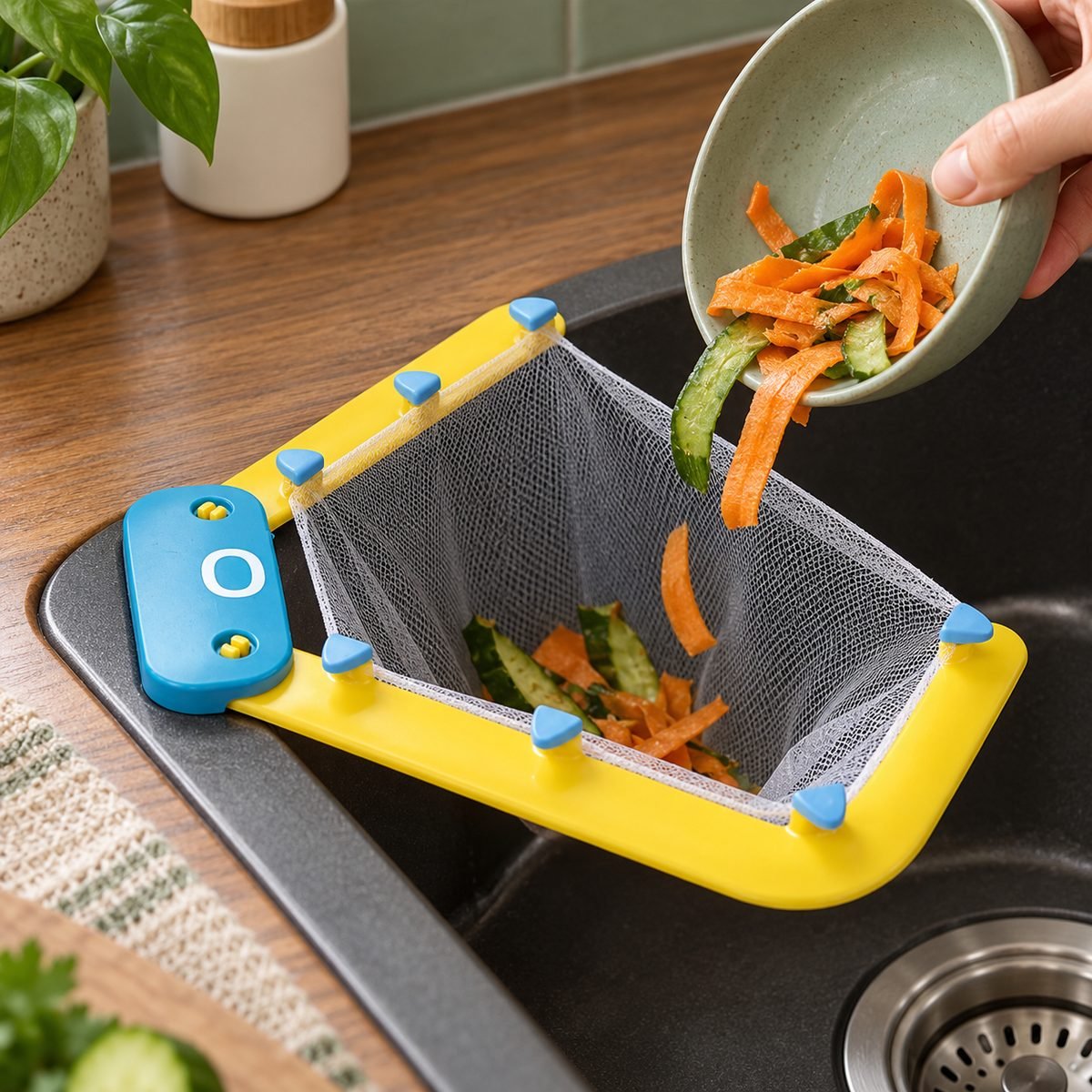 Sink Corner Strainer Holder with Suction Cups, photo 2