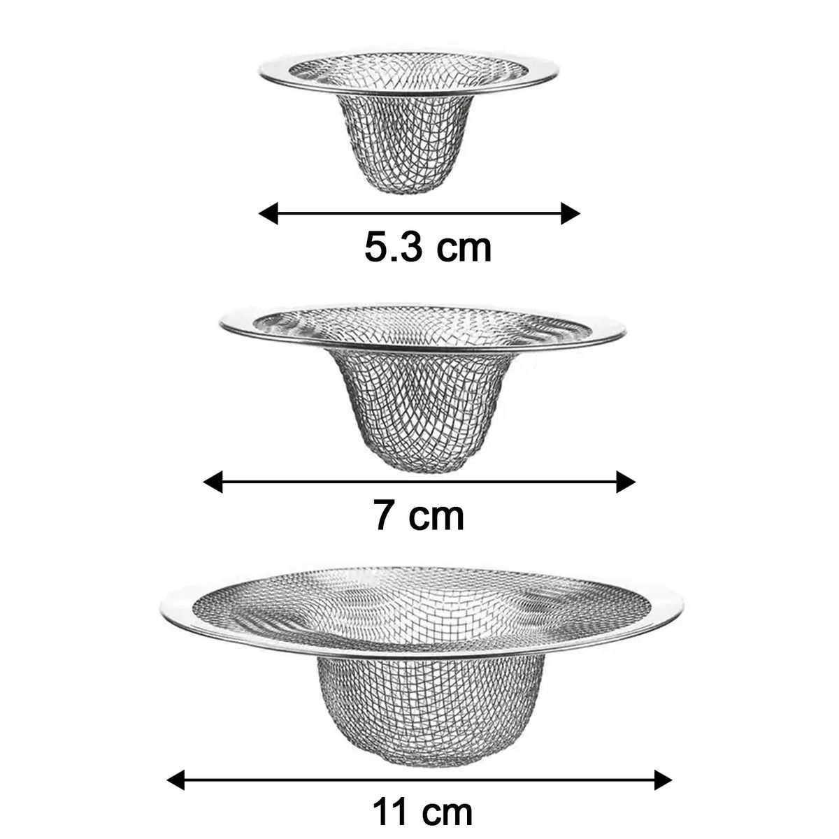 Stainless Steel Sink Strainer Jali for Kitchen Sink, Set of 3, photo 3