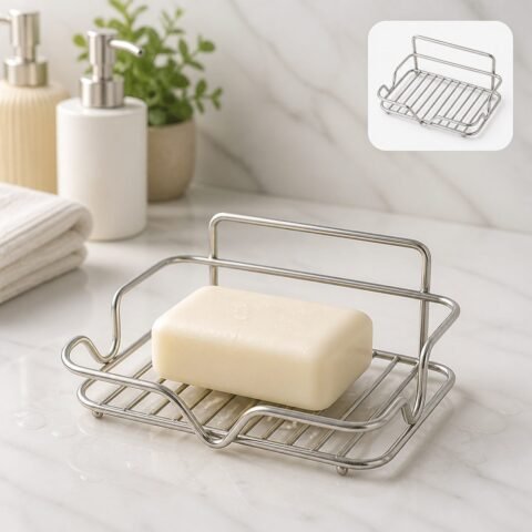 Stainless Steel Soap Holder with Open Bar Fast Drain Design