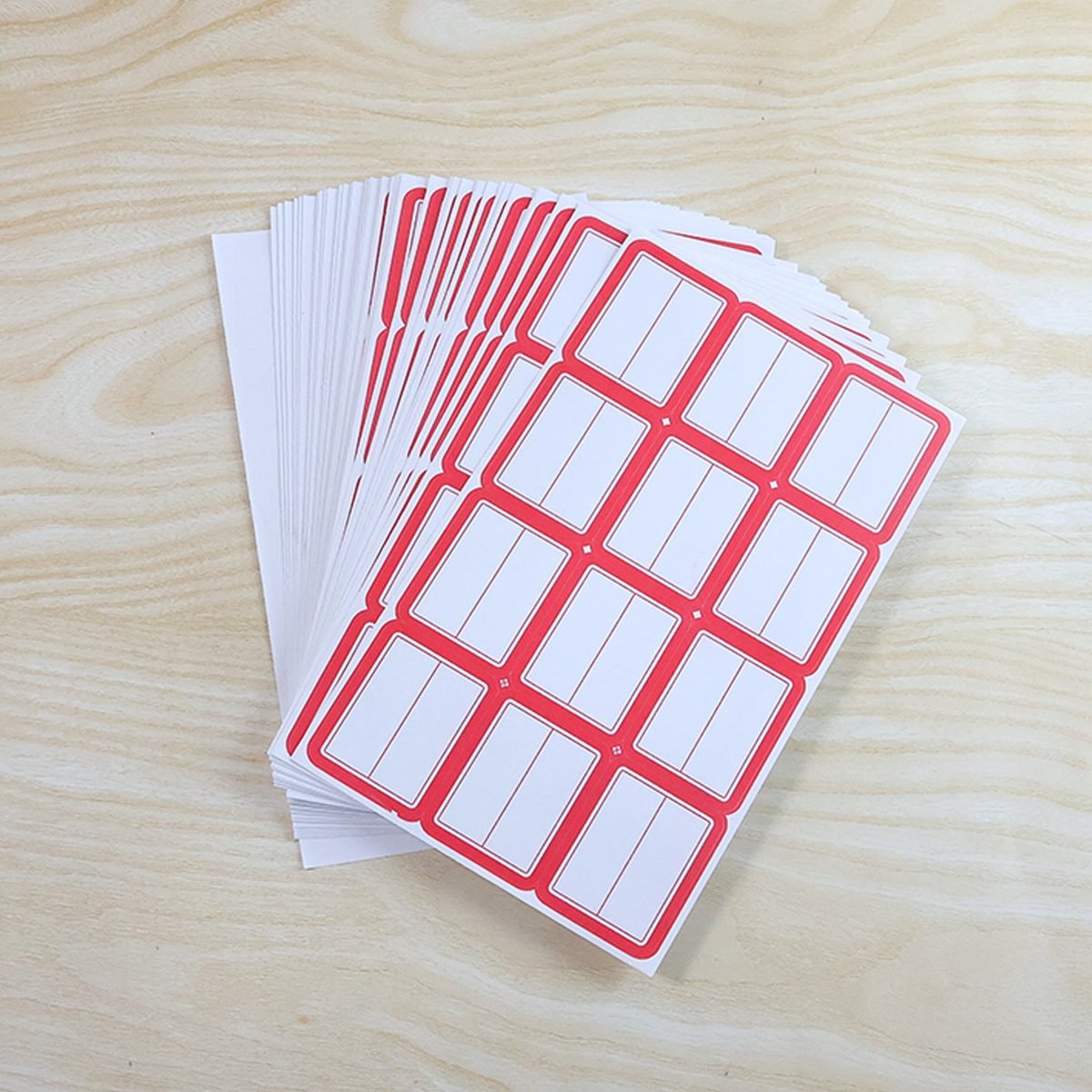 Writable Self-Adhesive Label Stickers, 50 Sheets, Red and White, photo 2