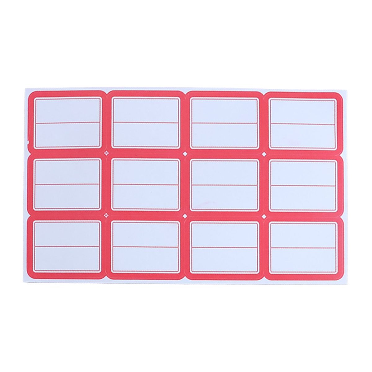 Writable Self-Adhesive Label Stickers, 50 Sheets, Red and White, photo 4