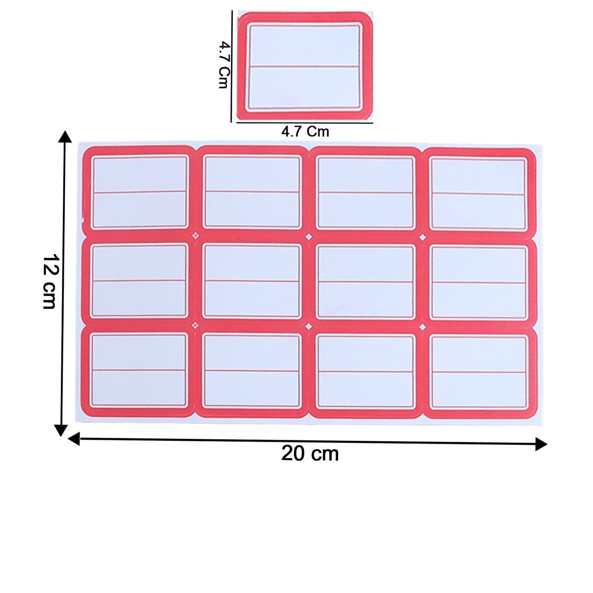 Writable Self-Adhesive Label Stickers, 50 Sheets, Red and White, photo 5